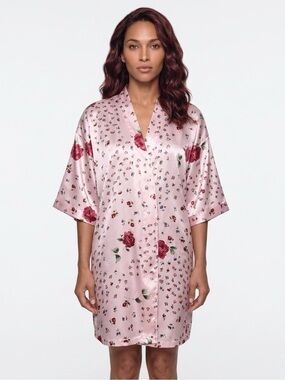 Secret Treasures Floral Pink Romantic Women’s Intimate Robe Size Small
